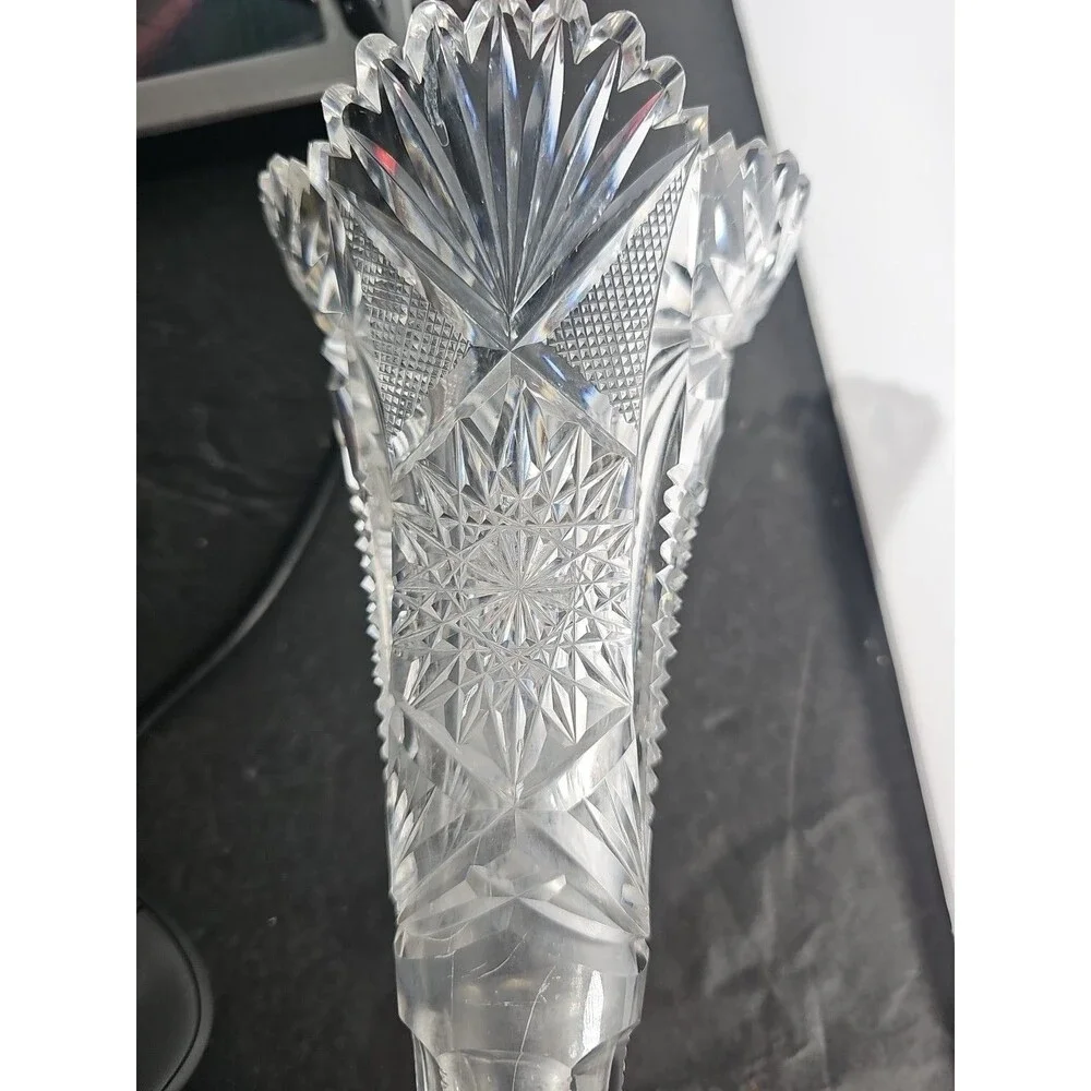 Vintage Clear CUT CRYSTAL Glass 9.5